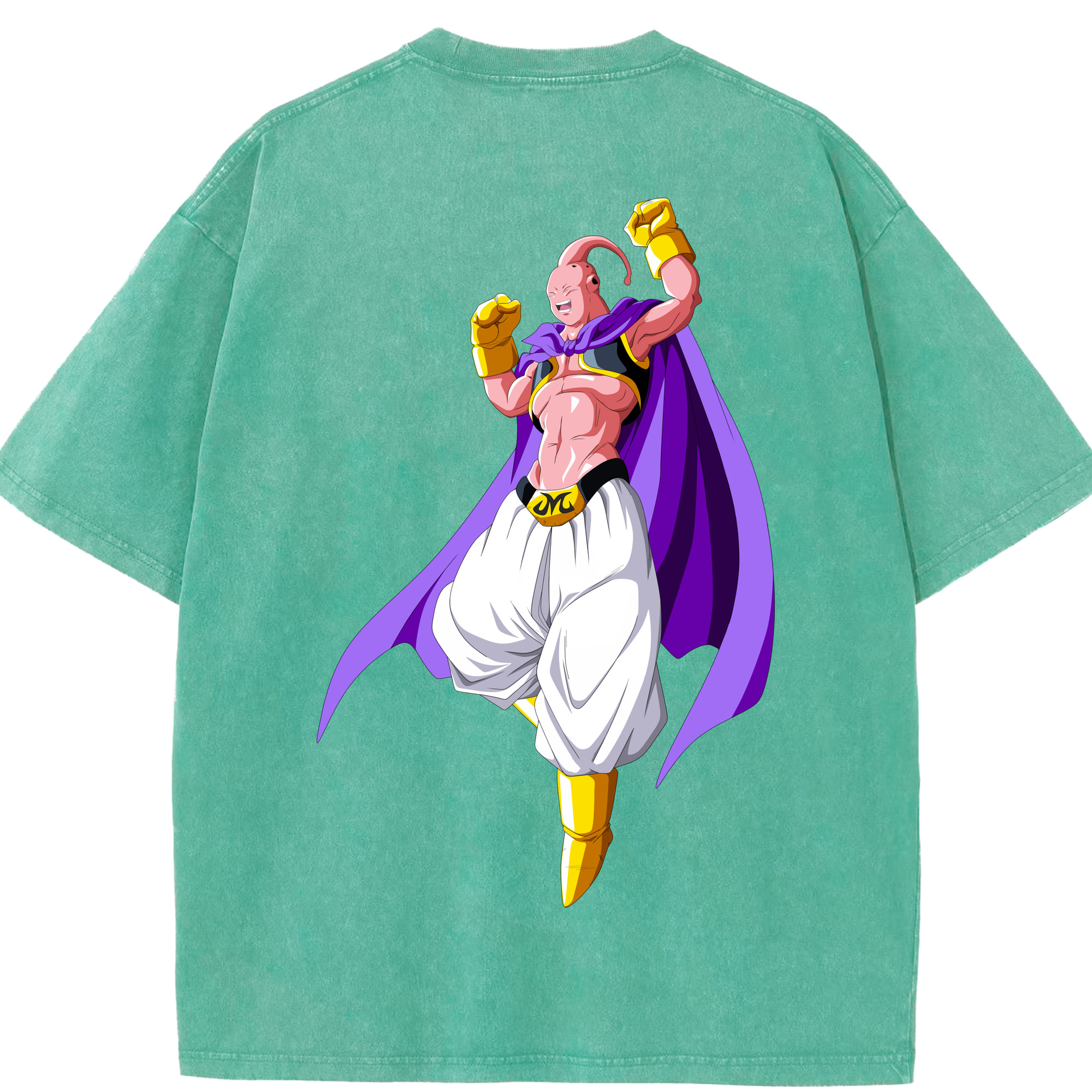 （画像用） ドラゴンボール 魔人ブウ DRAGON BALL Majin Buu 綿100% ヴィンテージ風 半袖Tシャツ（背面プリント）